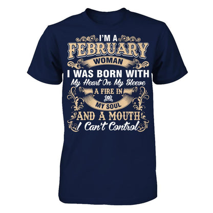 I'm A February Woman T-shirt Gildan - Short Sleeve Tee Navy
