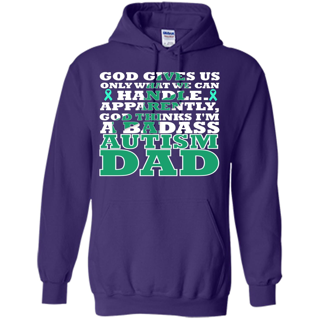 Autism Dad. I'm A Badass Autism Dad T-shirt Purple