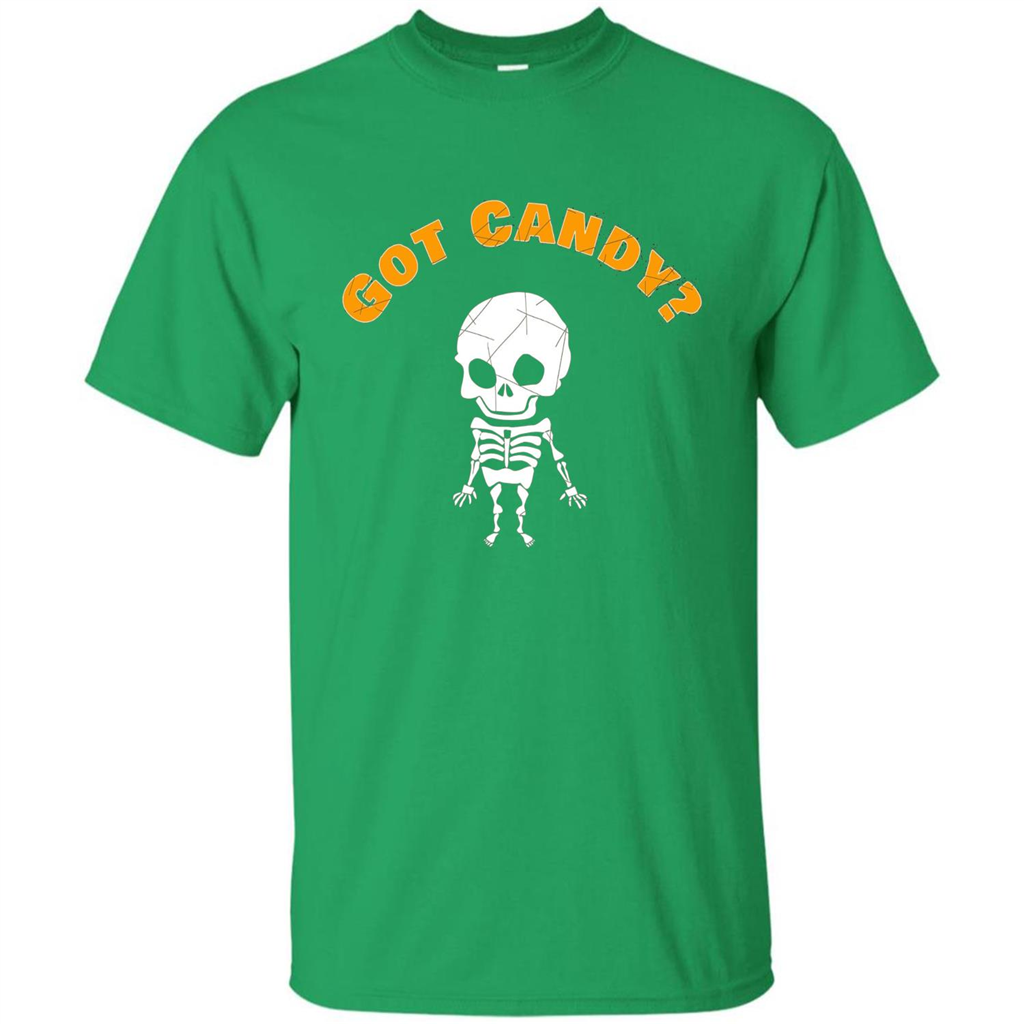 Cute Skeleton Asking For Candy Halloween T-shirt Irish Green