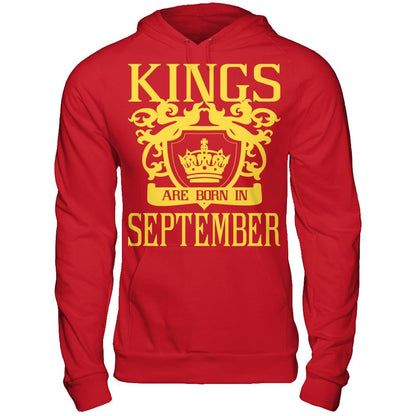 Kings Are Born In September T-shirt Gildan - Pullover Hoodie Red
