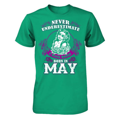Never Underestimate A Black Woman Born In May Gildan - Short Sleeve Tee Kelly Green