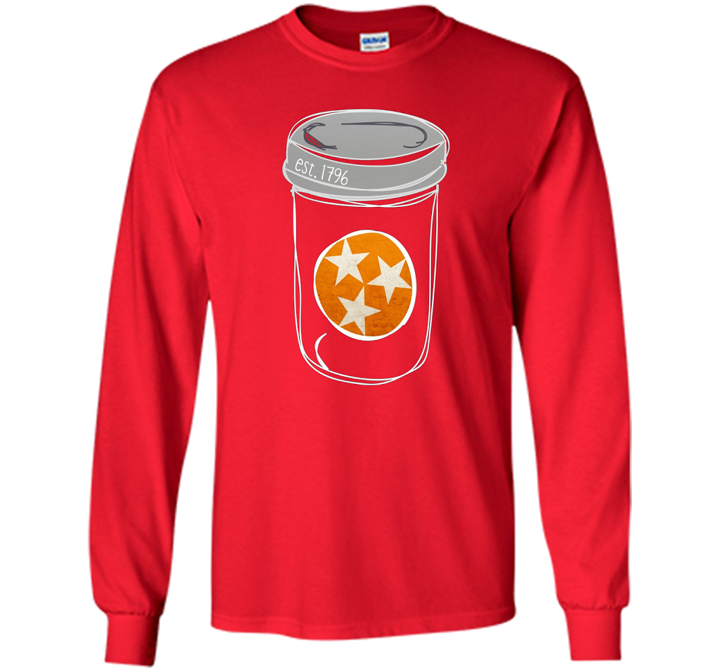 Tennessee Flag Orange and White Mason Jar Tee Shirt Vintage shirt Red