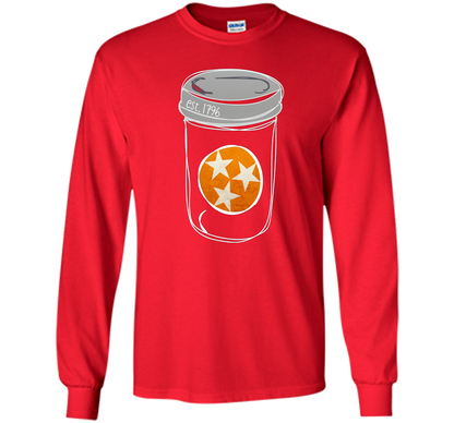 Tennessee Flag Orange and White Mason Jar Tee Shirt Vintage shirt Red