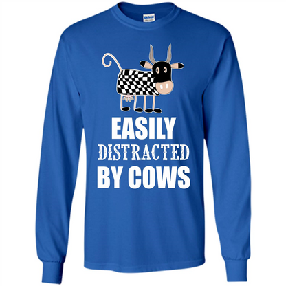 Cow T-shirt Easily Distracted By Cows T-shirt Royal