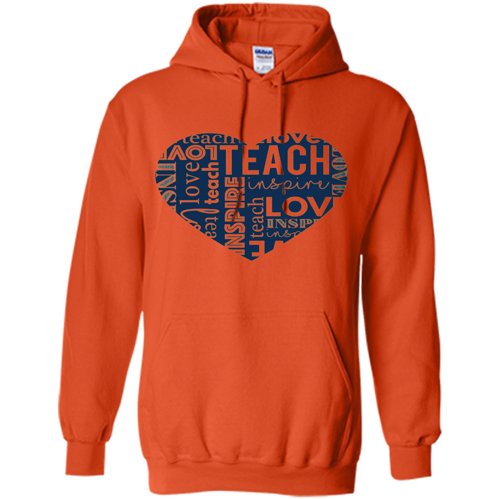 Teacher T-shirt Teach Love And Inspire T-shirt Orange