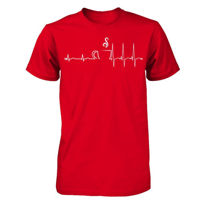 Coffee Heartbeat T-shirt Next Level - Unisex Fitted Tee Red