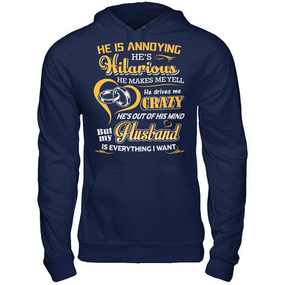 My Husband Is Everything I Want Gildan - Pullover Hoodie Navy