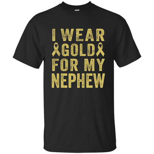 I Wear Gold For My Nephew T-shirt Black