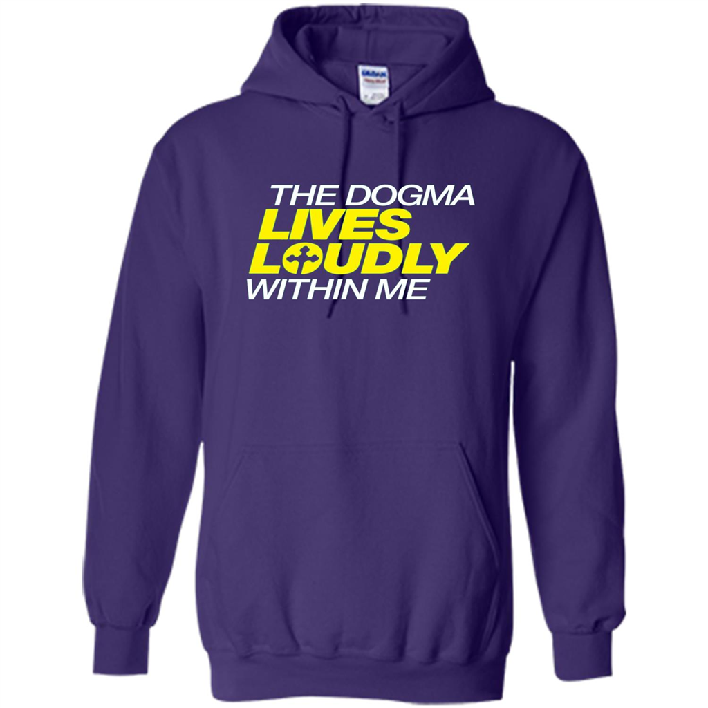 Dogma Lives Loudly Within Me Catholic Conservative T-Shirt Purple