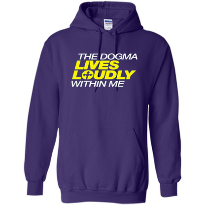 Dogma Lives Loudly Within Me Catholic Conservative T-Shirt Purple