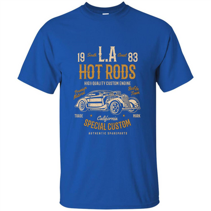 L.A. Hot Rods Classic Car T-shirt T-shirt Royal