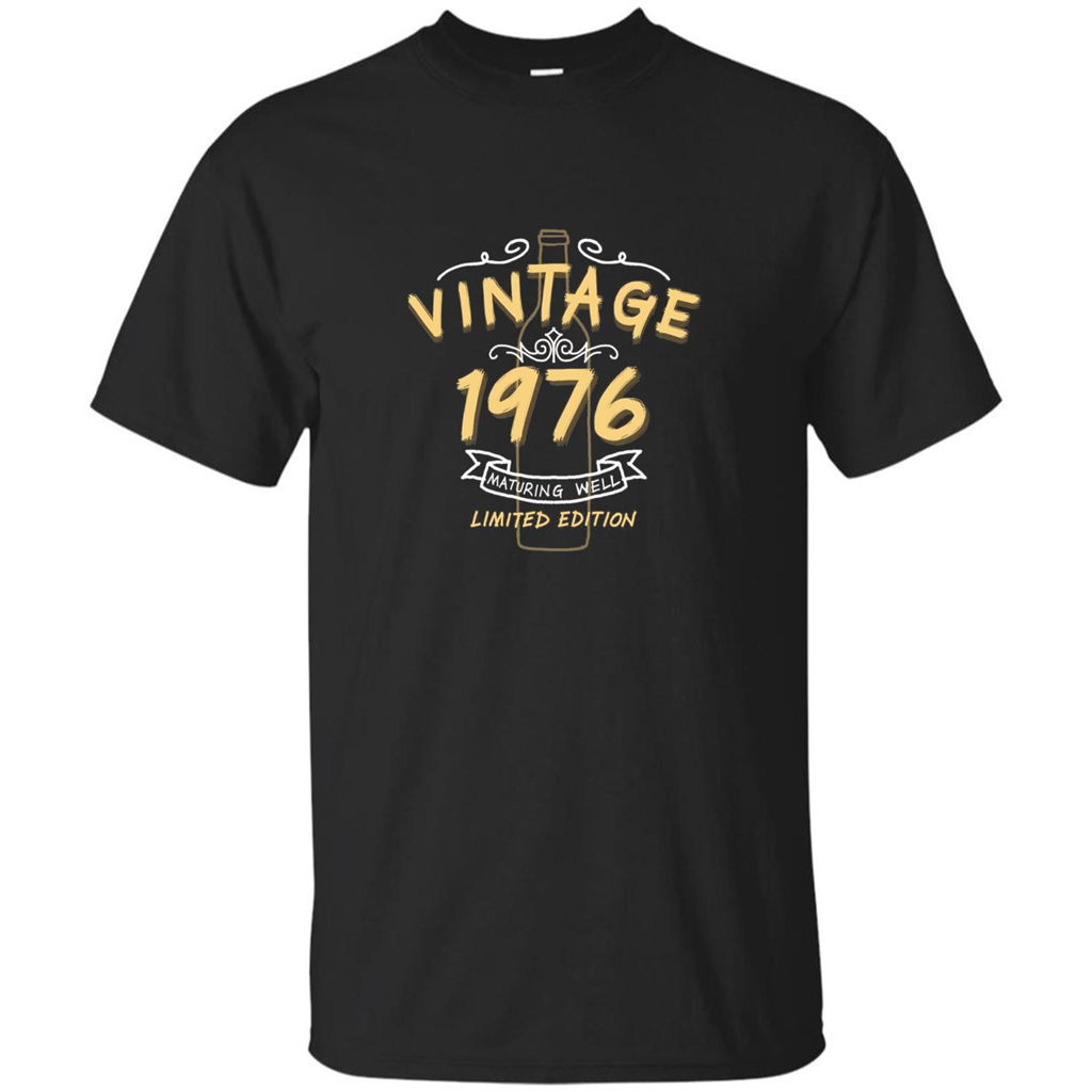 Birthday Gift T-shirt Vintage 1976 Limited Edition T-shirt Black