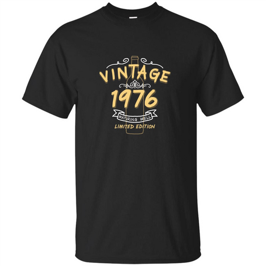 Birthday Gift T-shirt Vintage 1976 Limited Edition T-shirt Black