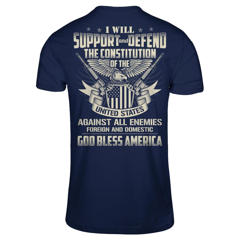 I Will Support And Defend The Constitution Of The United States T-shirt Gildan - Short Sleeve Tee Navy