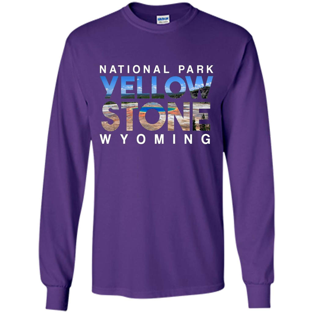 National Park Yellowstone Yellow Stone Photo Wyoming T-shirt Purple