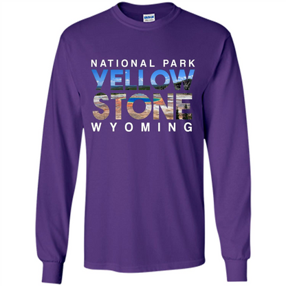 National Park Yellowstone Yellow Stone Photo Wyoming T-shirt Purple