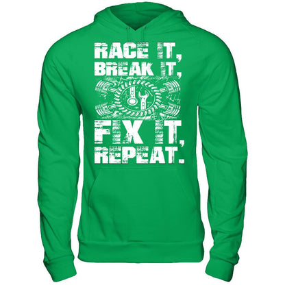 Race It, Break It, Fix It, Repeat Gildan - Pullover Hoodie Irish Green