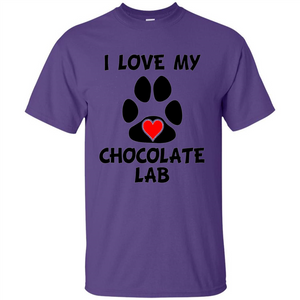 I Love My Chocolate Lab Paw T-shirt Heart Dog Owner T-Shirt