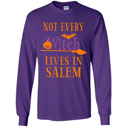 Halloween T-shirt Not Every Witch Lives In Salem T-Shirt Purple