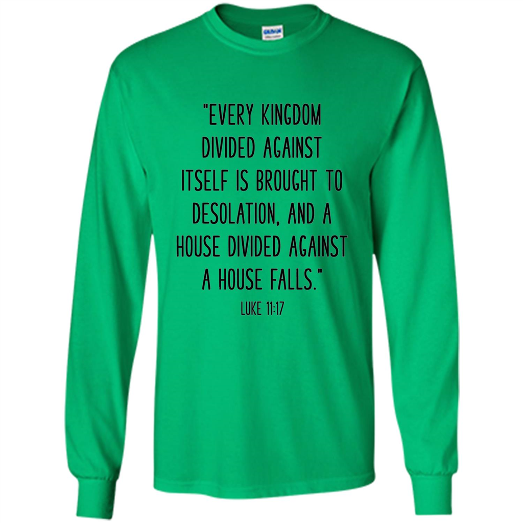 Bible Verse T-Shirt Every Kingdom Divided Against Itself Irish Green