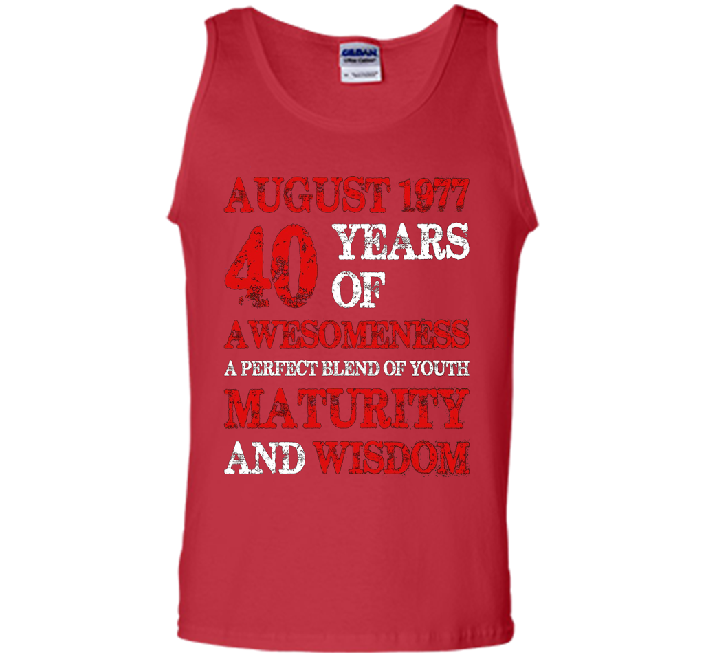 Vintage Limited August 1977 Edition - 40th Birthday Gift shirt Red