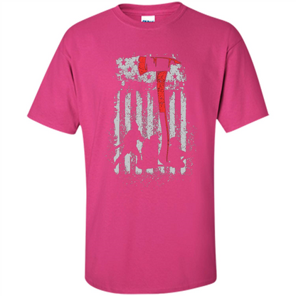 Firefighter With US Flag T-shirt Heliconia