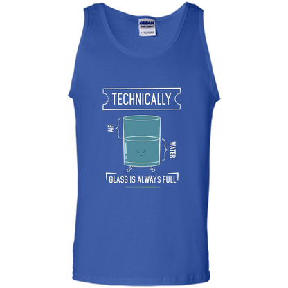 Technically Glass Is Always Full T-Shirt 50 Water 50 Air Royal