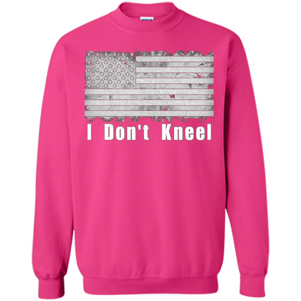 American T-shirt I Don't Kneel Patriotic American Flag Heliconia