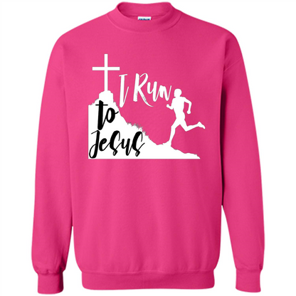Christian T-shirt I Run To Jesus Heliconia