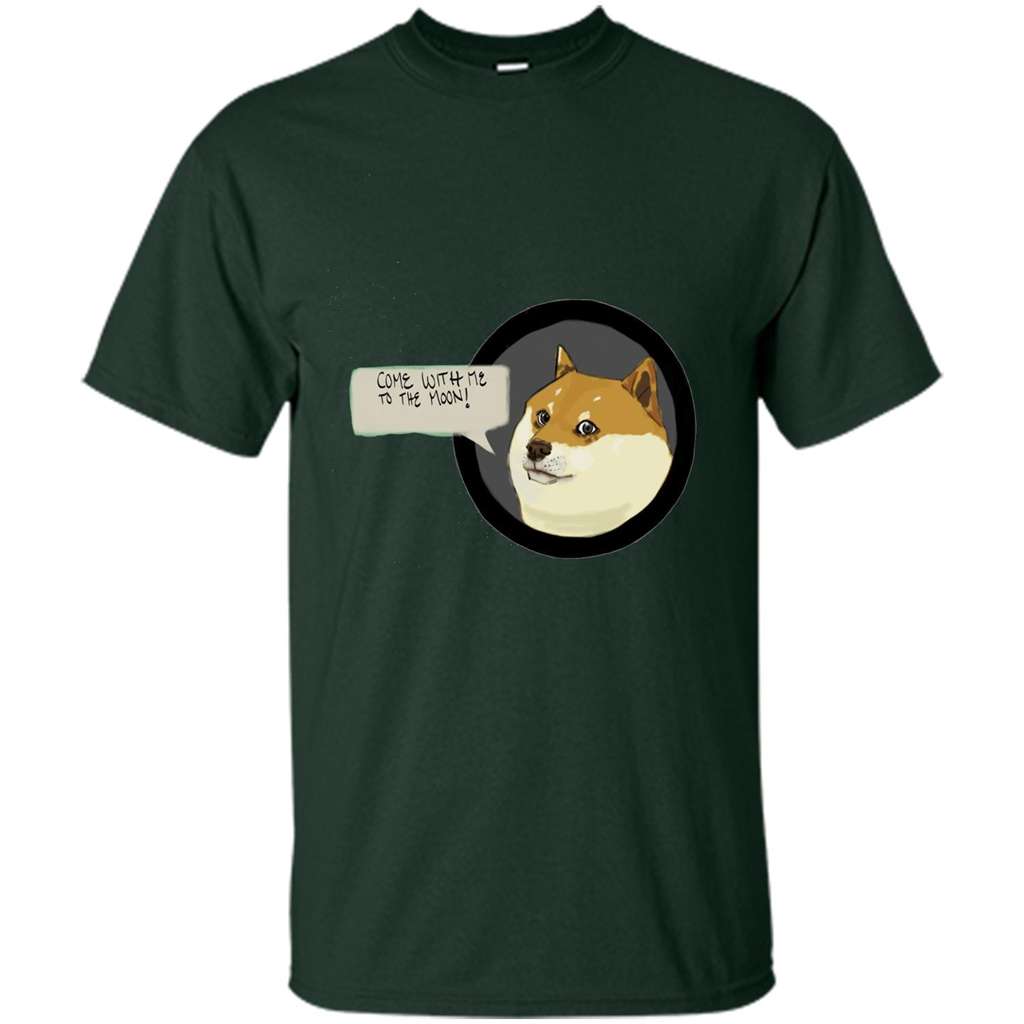 Love Dog T-shirt Come With Me To The Moon Forest Green