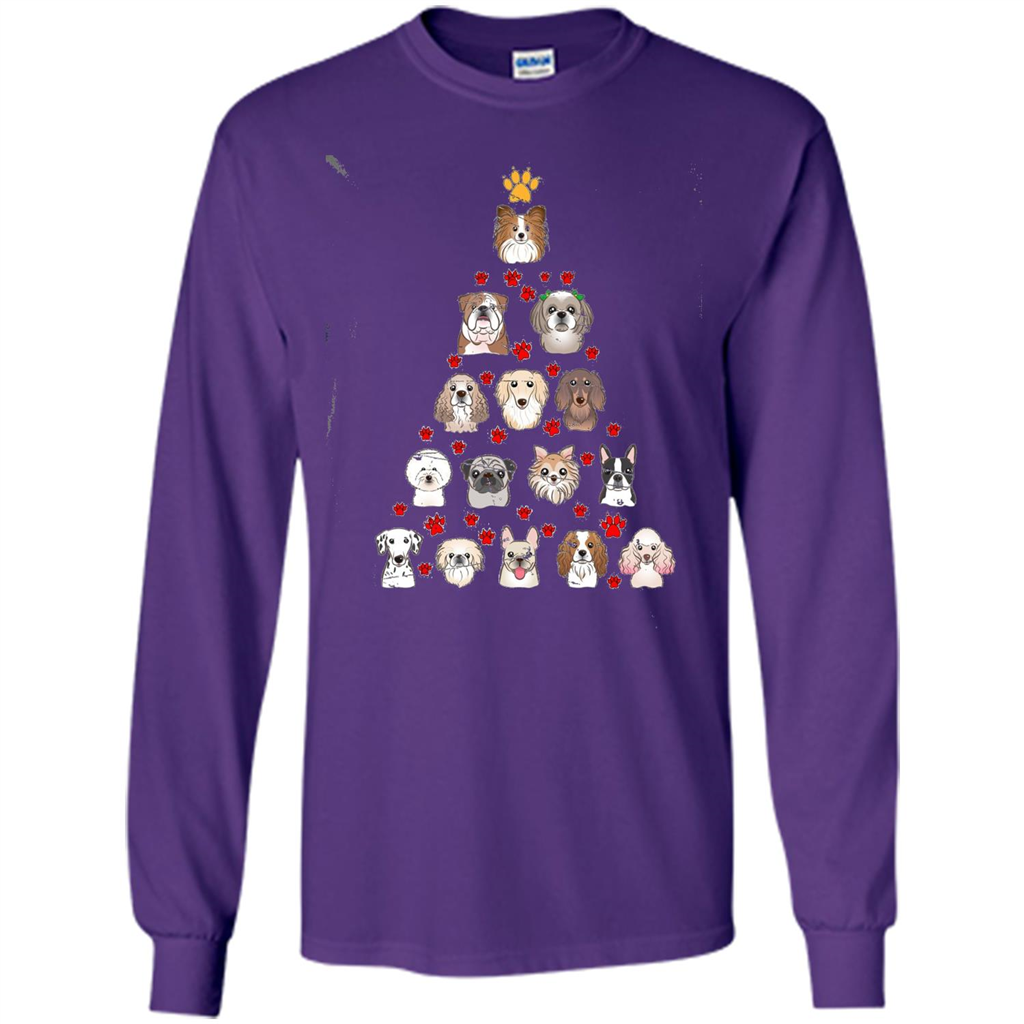 Dog Lover T-shirt Christimas Tree For Dog Lover T-shirt Purple