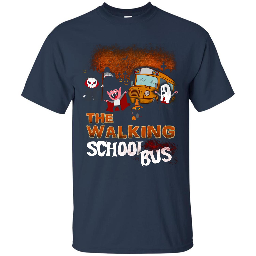 Halloween T-shirt The Walking School Bus T-shirt Navy
