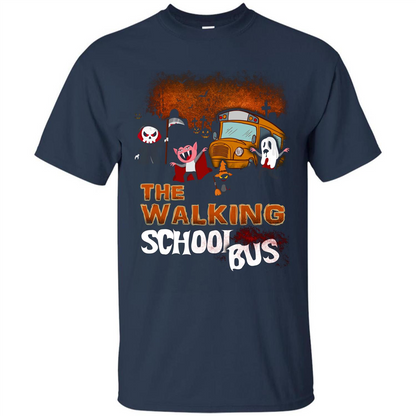 Halloween T-shirt The Walking School Bus T-shirt Navy