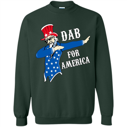 Independen Day T-shirt Patriotic Uncle Sam Dabbing. 4th of July Forest Green