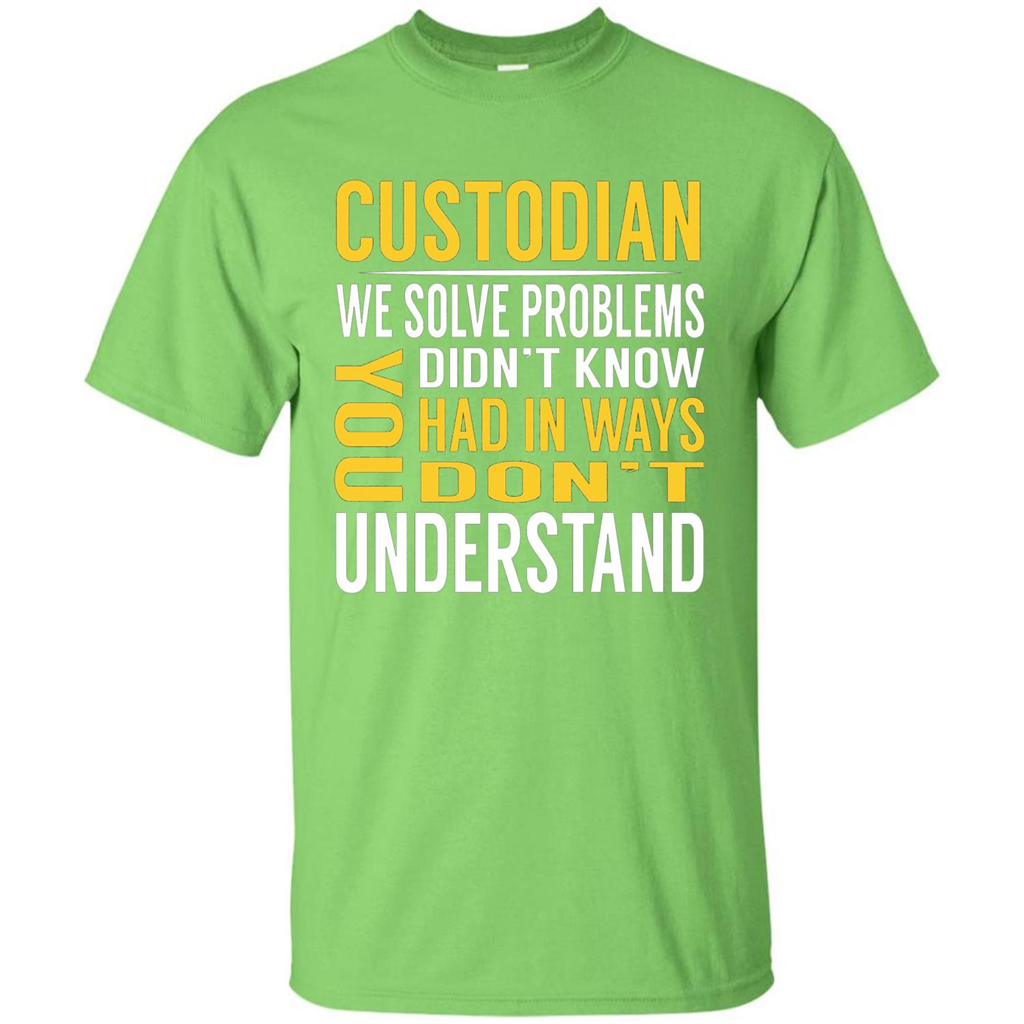 Custodian Solve Problems T-shirt Lime
