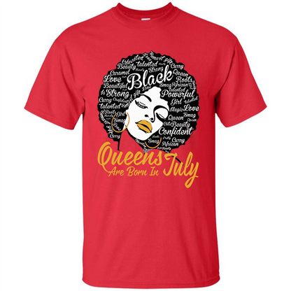 Queen Are Born In July T-shirt Red