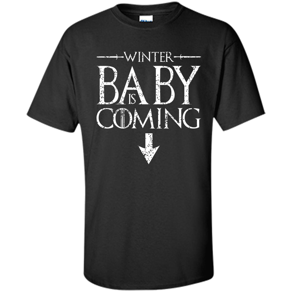 Funny Humor Maternity T-shirt Winter Baby is Coming Black