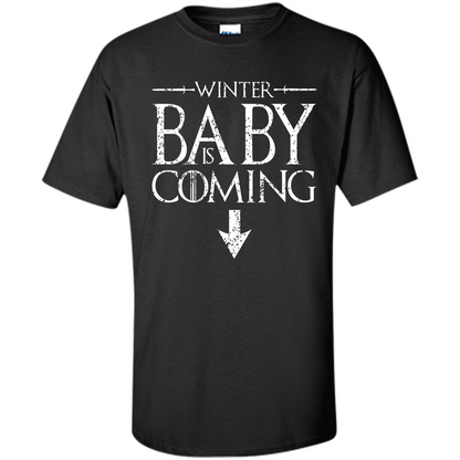 Funny Humor Maternity T-shirt Winter Baby is Coming Black