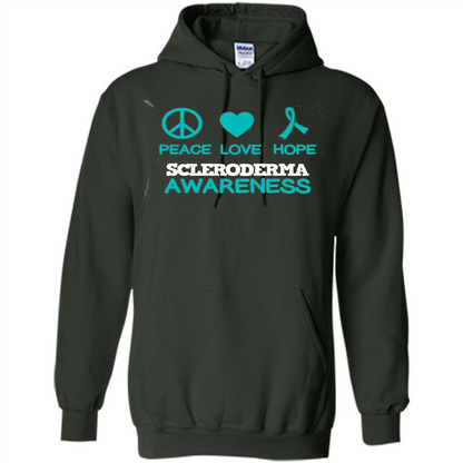 Scleroderma Awareness Ribbon Support T-shirt Peace Love Hope T-shirt