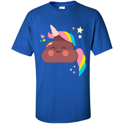 Emoji Happy Unicorn Poop Funny T-shirt Royal