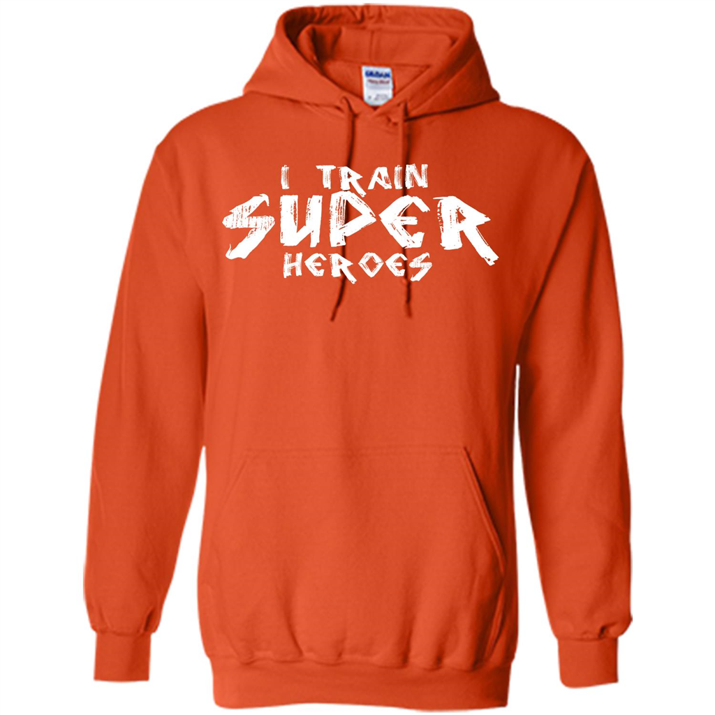 I Train Super Heroes T-shirt Orange