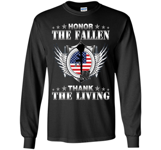 Honor The Fallen Thank The Living T-Shirt Memorial's Day t-shirt Black