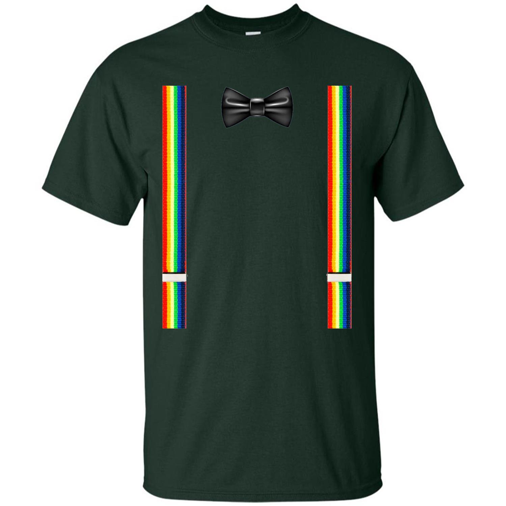 Suspenders And Bowtie Clown Costume T-shirt Forest Green