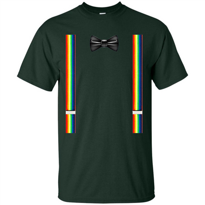 Suspenders And Bowtie Clown Costume T-shirt Forest Green