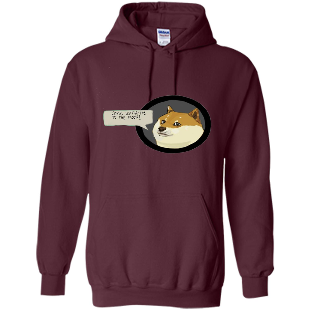 Love Dog T-shirt Come With Me To The Moon Maroon
