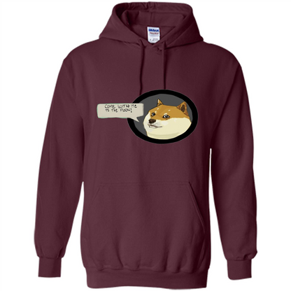 Love Dog T-shirt Come With Me To The Moon Maroon
