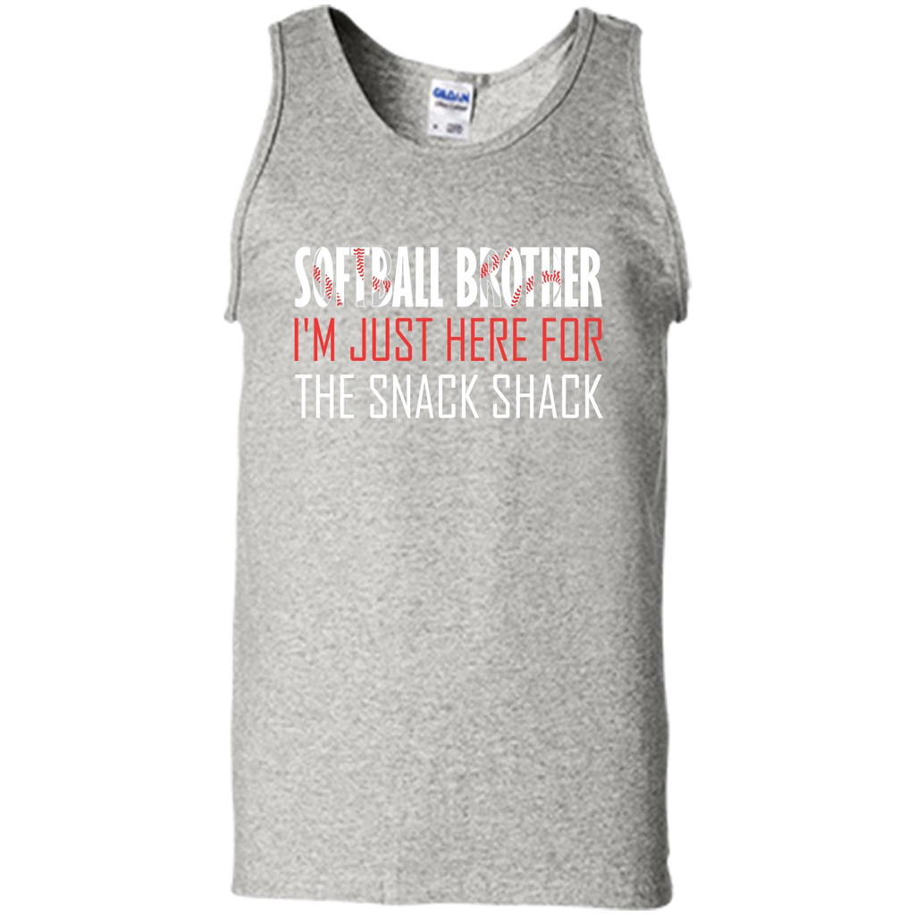 Softball Brother T-shirt I'm Just Here For The Snack Shack Ash
