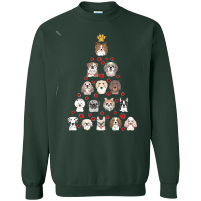Dog Lover T-shirt Christimas Tree For Dog Lover T-shirt Forest Green