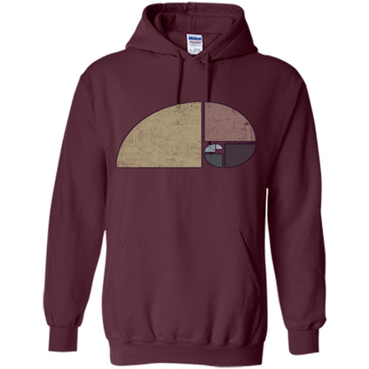 Distressed Geometric Fibonacci Spiral T-sihrt Maroon
