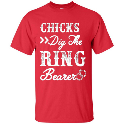 Ring Bearer T-shirt Chicks Dig The Ring Bearer Red